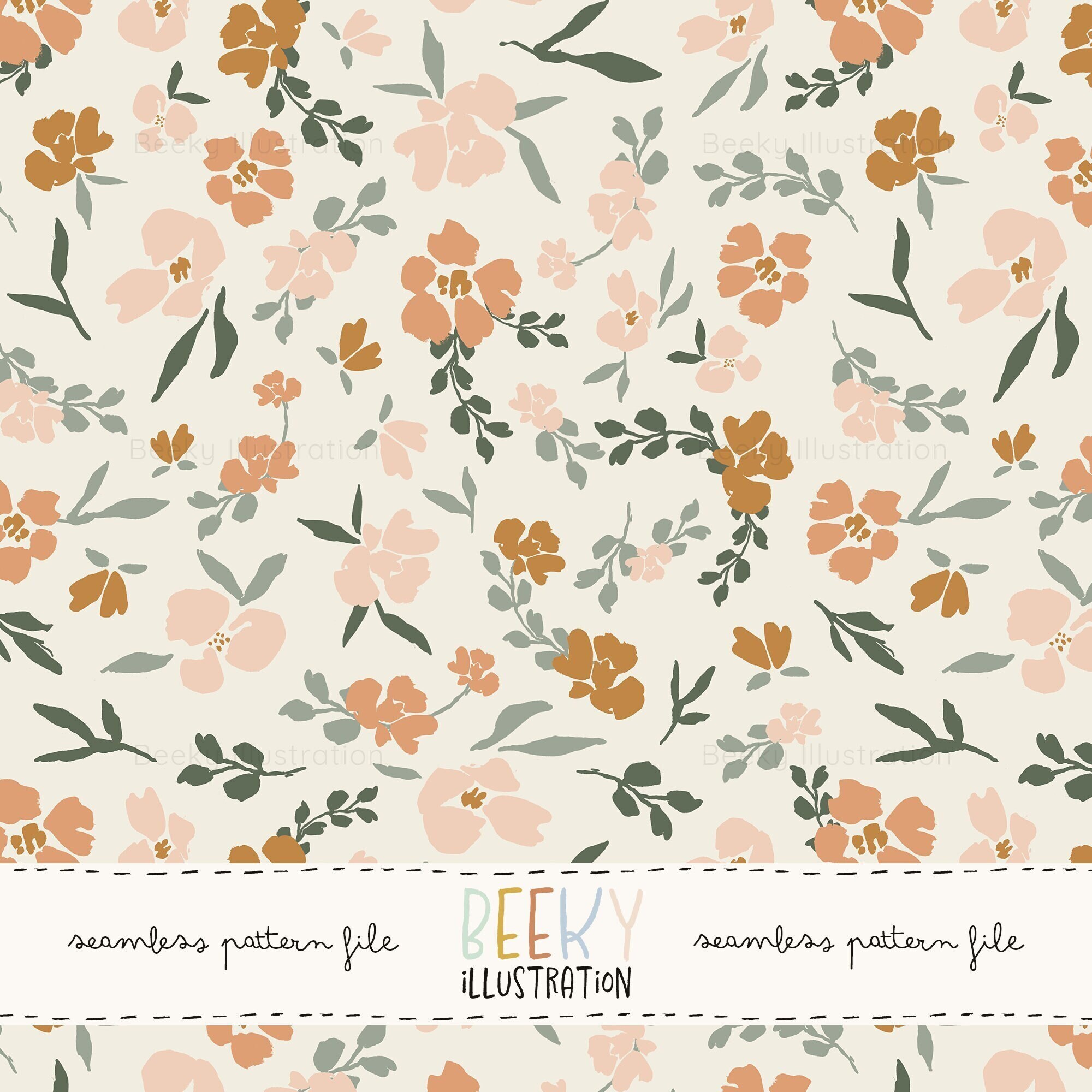 Fall Floral Seamless Pattern | DIGITAL DOWNLOAD | Floral Fabric Design ...