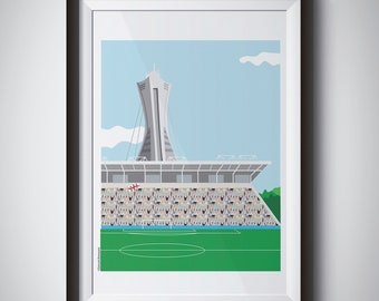 Saputo Stadium Vector Illustration// Montreal // Club de foot Montreal // Impact // Soccer // Print // No Frame