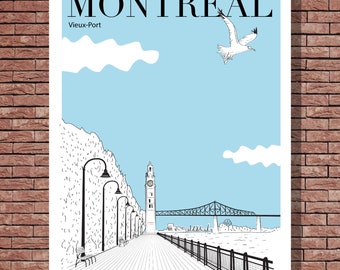 Montreal Souvenir // Vieux port // 1 Print 8 x 10 in and 2 Postcards // Free Shipping // No Frame