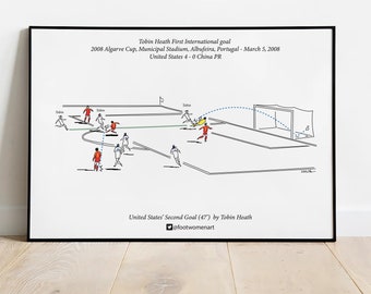 Tobin Heath First International Goal, USWNT vs China, March 5, 2008 - 8.5in by 11in -No Frame