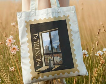 Montreal - The City of Cat Lovers - Special Edition Canvas Tote Bag 15x16Inch // Cotton Tote Bag //Montreal // Souvenir