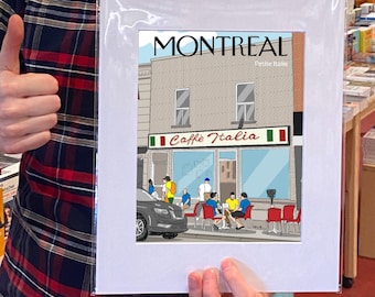 Caffe Italia / Montreal - Little Italy / Print Art with photo matte / 11in by 14in / No Frame / Montreal