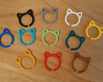 Kitty ring | 3D Printed | Cat Ring | Adjustable Ring |Cat Ears | Cat Jewelry | Animal Ring | Cat Lady Gift | Cat Lover Ring | Custom Color.