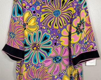 Vintage Bob Mackie Wearable Art Silk Butterfly Embroidered Black