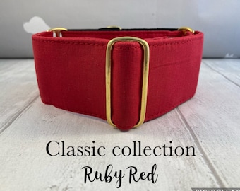 Martingale Collar | Martingale Collar and Lead | Red Martingale | Red Dog Collar | Greyhound Collar | Whippet Collar | Wide Dog Collar