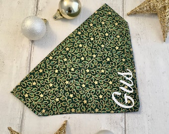 Dog Bandana | Cat Bandana | Christmas Dog Bandana | Green Dog Bandana | Personalised Dog Bandana | Dog Bandana in the UK | Dog Neckwear