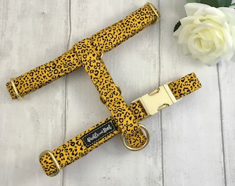 Leopard Print Dog Harness | Adjustable Cotton Pet Harness