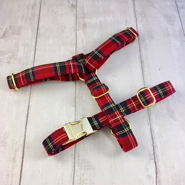 Dog Harness | Tartan Dog Harness | Strap Harness| Dog Harness and Lead Set | Red Dog Harness | Designer Dog Harness |