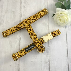 Dog Harness | Mustard Dog Harness | Leopard print Dog Harness | Strap Dog Harness | Dog Harness and Lead | Dog Harness UK | Cool Dog Harness