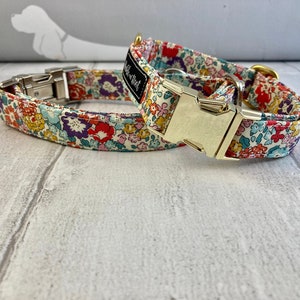 Liberty Dog Collar | Dog Collar | Dog and Lead Set | Floral Dog Collar | Dog Collar and Leash |  Designer Dog Collar | Girly Dog Collar