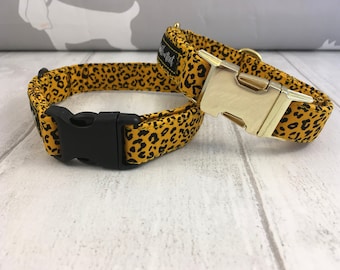 Dog Collar | Dog Collar and Lead | Leopard Dog Collar | Mustard Dog Collar | Designer Dog Collar | Dog Collar in the UK | Cool Dog Collar