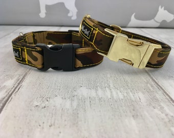 Collare per cani / Collare per cani mimetico / Collare per cani scuro / Collare per cani verde / Collare per cani di design / Collare per cani abbinato e set di guinzagli