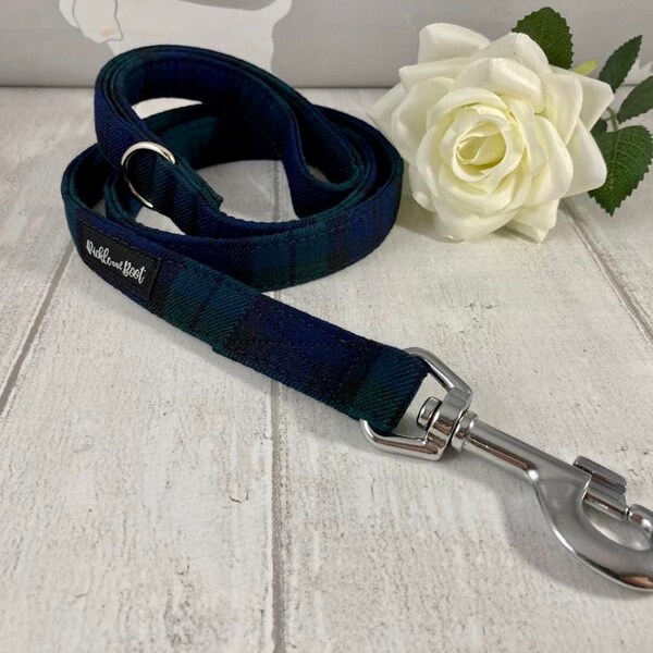 Dog Lead | Dog leash | Tartan Dog Lead | Navy Blue and Green Tartan Lead | Dog Lead in the UK | Cute Dog Lead | Designer Dog Lead |