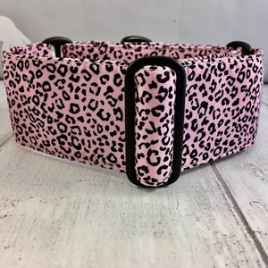 Pink Leopard Martingale Dog Collar | Martingale Collar | Martingale Collar and Lead | Greyhound Collar | Whippet Collar | Sighthound Collar