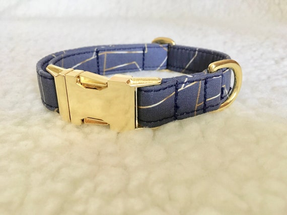 blue and gold dog collar