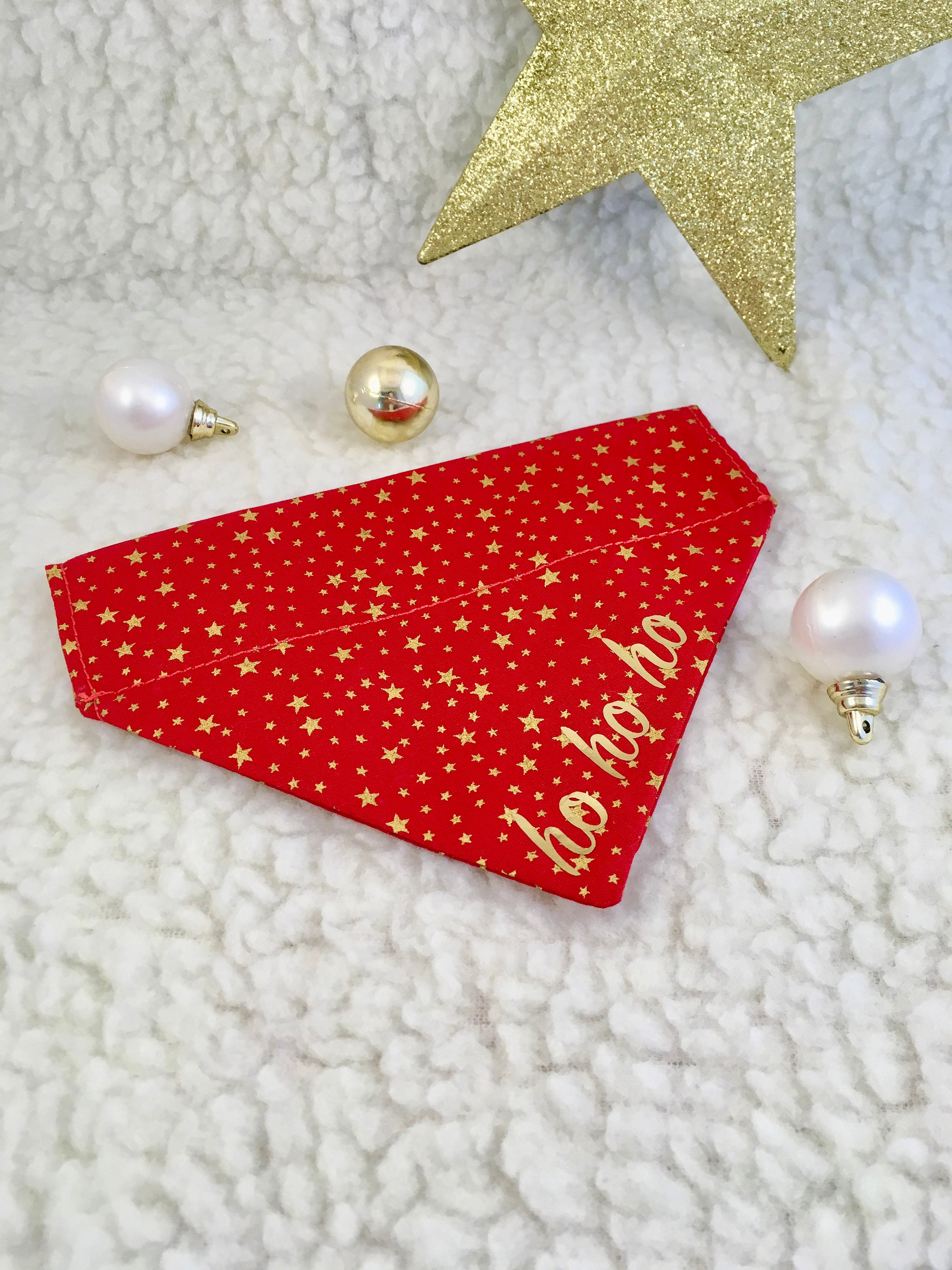 Dog personalised red Christmas bandana | Cat personalised red Christm…