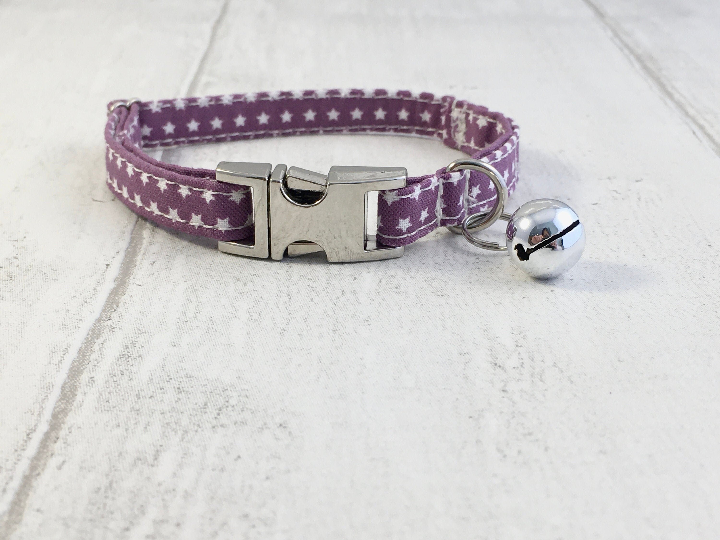 Cat Collar Purple Cat Collar Cat Collar with bell Cat Etsy