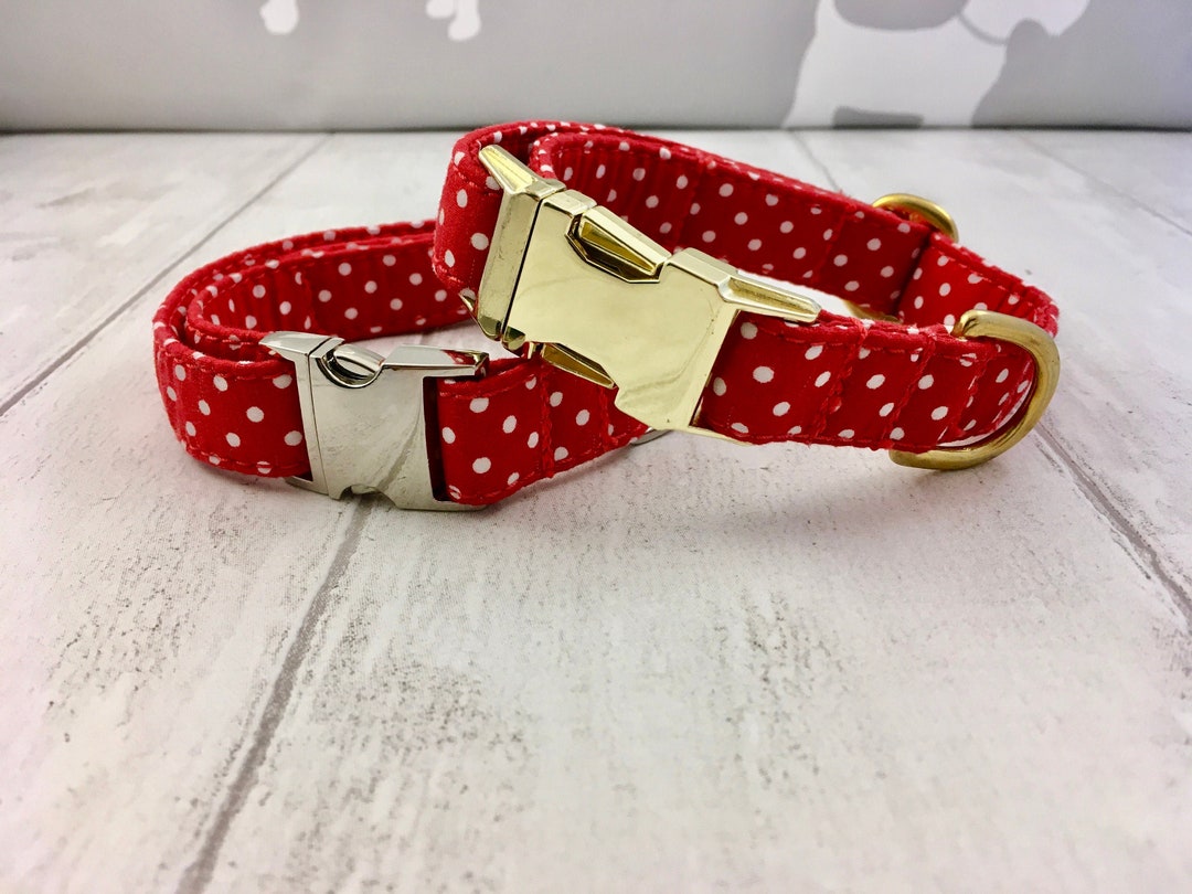 Dog Collar Red Dog Collar Spotty Dog Collar Cute Dog Collar Dog Collar
