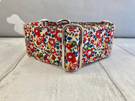 Martingale Collar | Liberty Martingale Collar | Red Floral Dog Collar | Martingale in the UK | Greyhound Collar | Whippet Collar