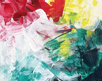 Original Abstract Impasto Painting: Vivid Knife Artwork