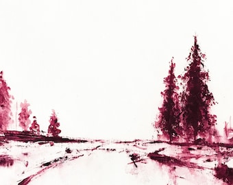 Original Forest Oil Painting: Trees Landscape Nature Wall Art, Art Print