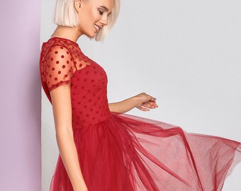pink and red cocktail dress