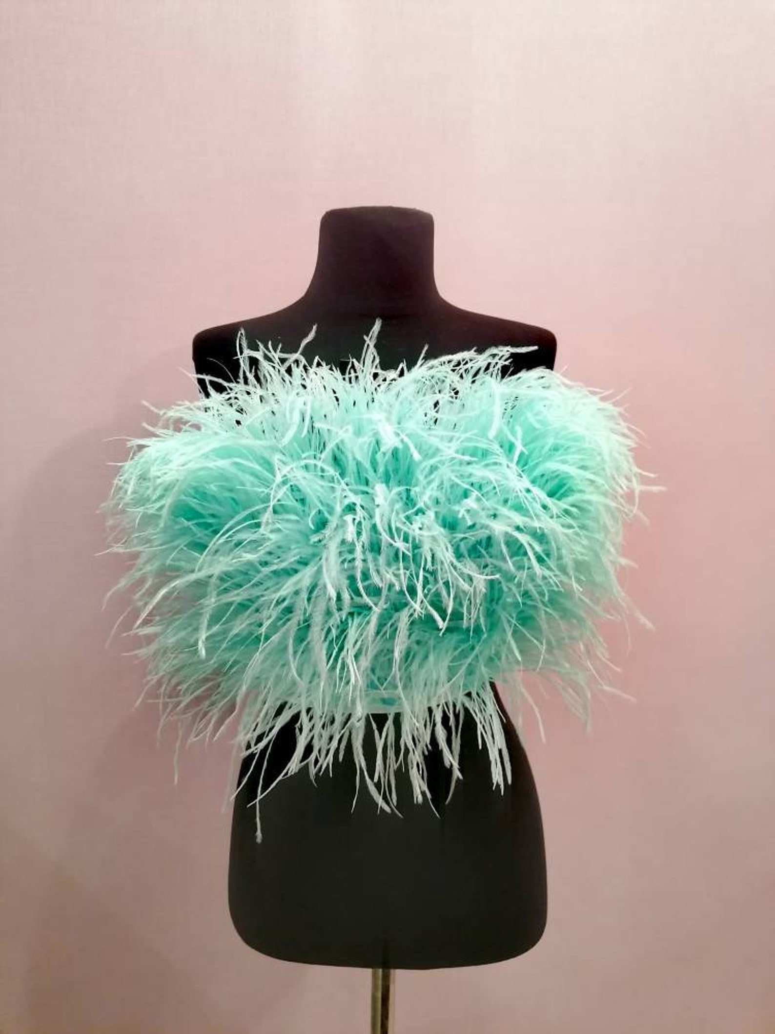 Feather crop top Feather tube top Feather top Crop feather top Etsy