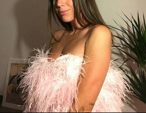 feather bustier top
