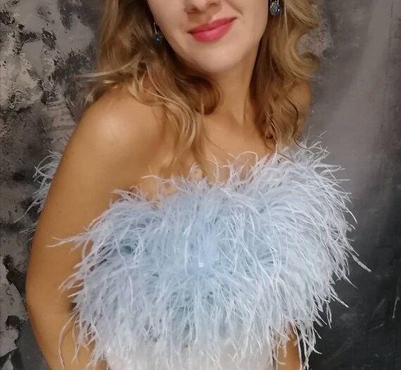 feather bustier top