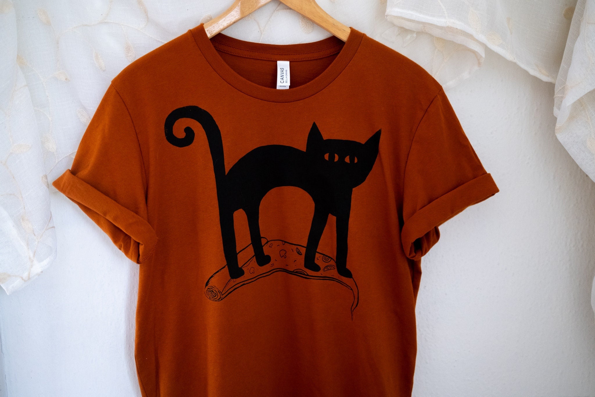 Pizza Cat Screen Print Shirt / Witch 