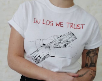 Koszulka Twin Peaks Log Lady z nadrukiem sitodrukowym / In Log We Trust / Koszulka Davida Lyncha / Twin Peaks Illustrated X Files Sci Fi Horror Cult