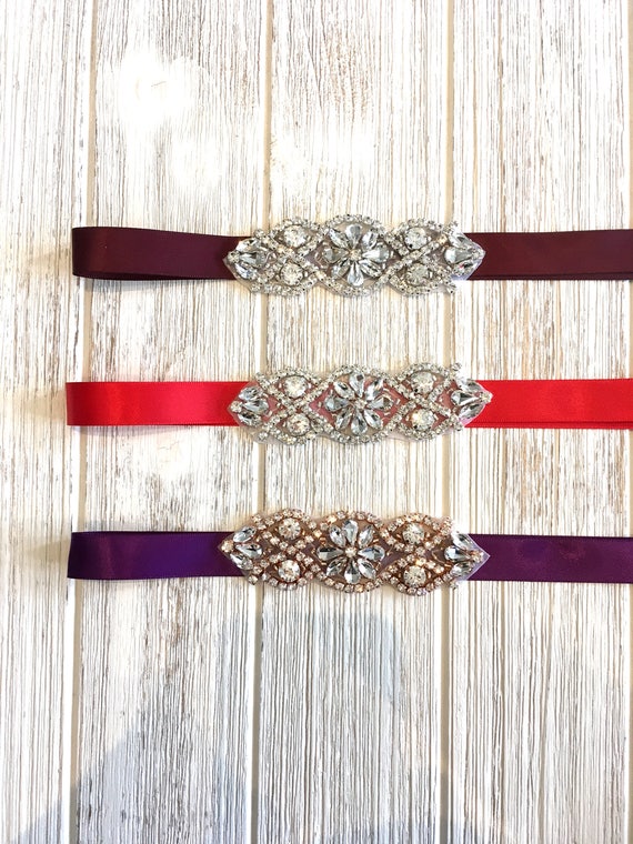 Red Bridal Sash, Red Wedding Belt Sash, Red Bridesmaid Sash Belt