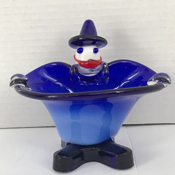 Vintage Murano Glass Clown Ashtray 4.5 X 5.5 Etsy