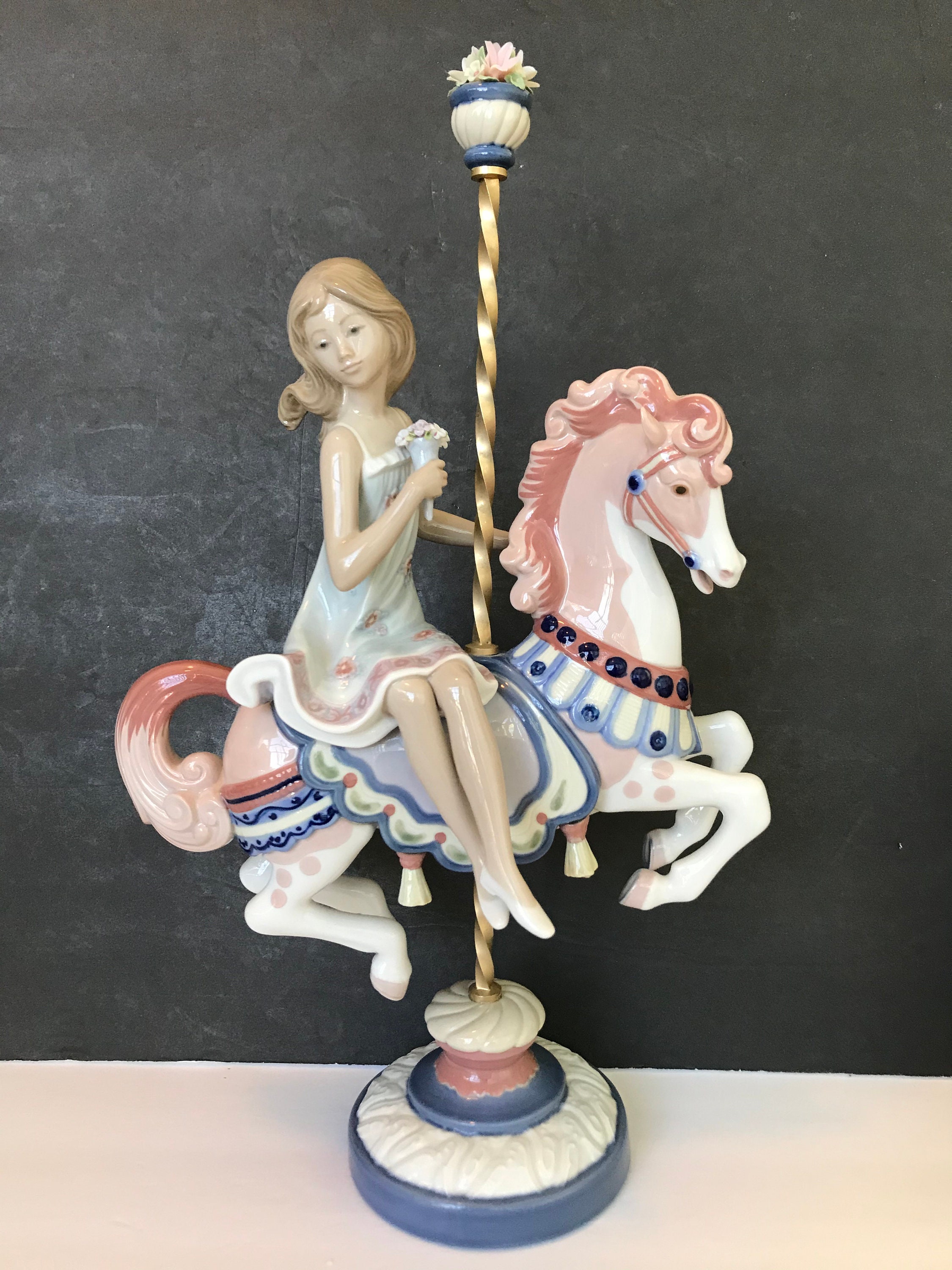 Lladro 1469 'Girl on a Carousel Horse' HandPainted Etsy
