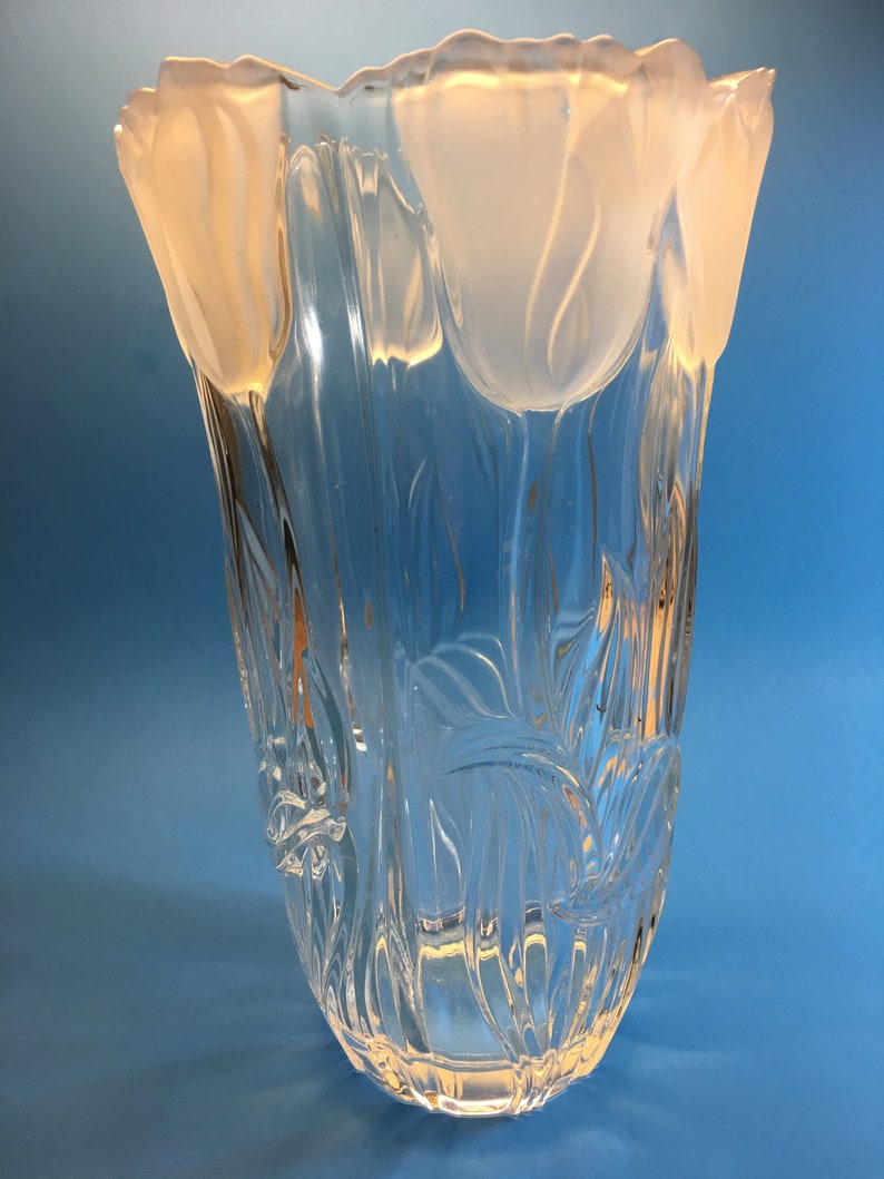 Splendid Glass Vintage Vase with Tulips 11 5" Tall il 794xN a5ay