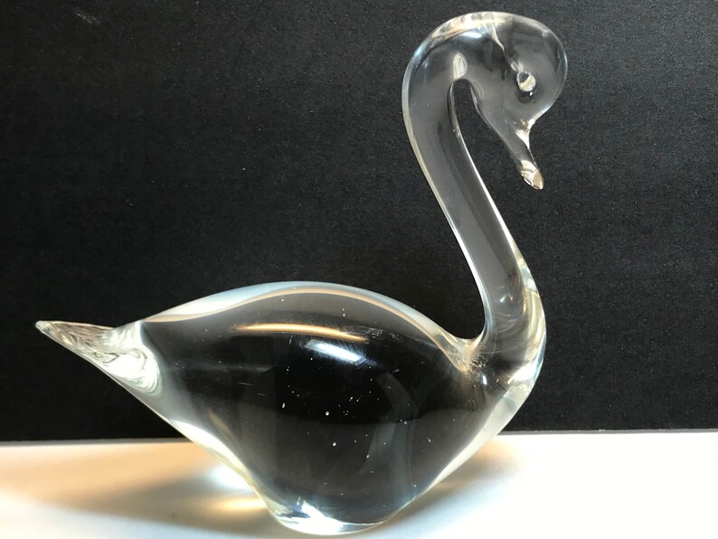 Lovely Pair of Blown Glass Swans 4.5 and 3.25 Etsy
