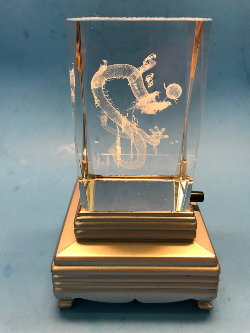 3-D Lazer-Etched Crystal Glass Hologram Cube 3 LED Lights | Etsy