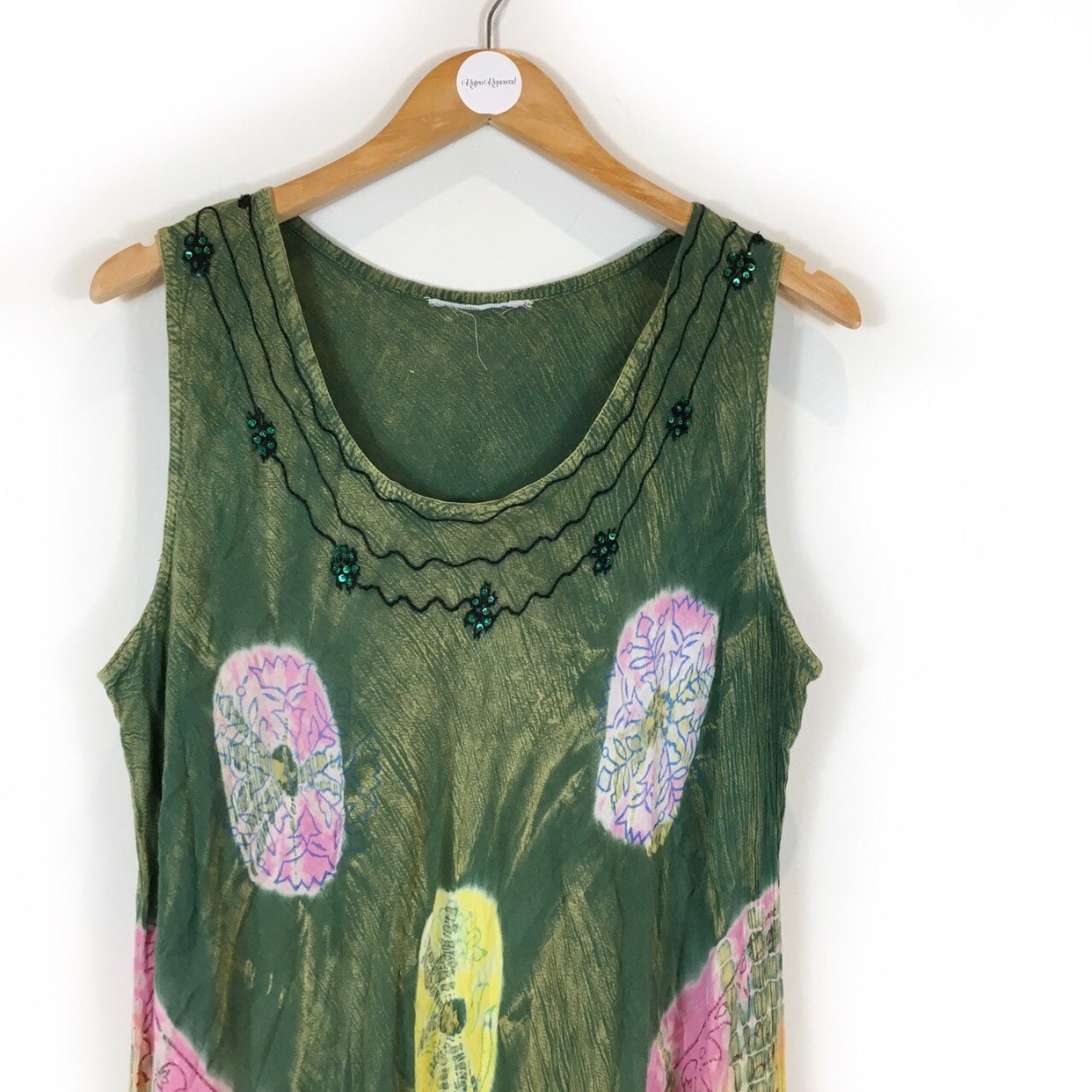Image of Boho Dress, Tie Dye Hippie Festival Summer Retro S Style Embroidered Dress