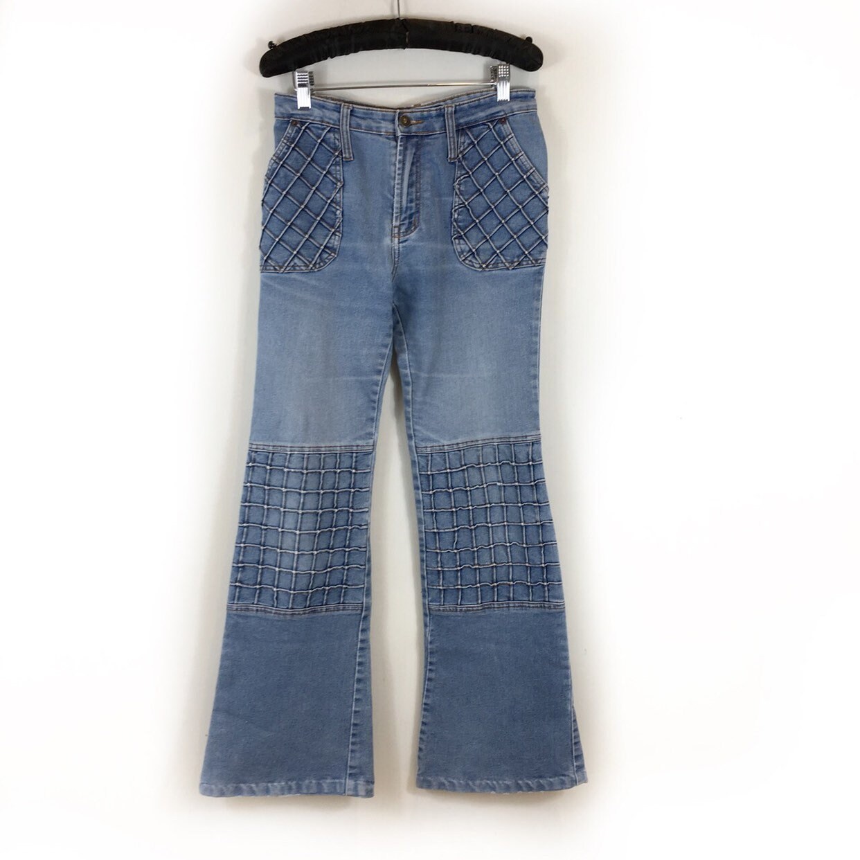 Image of Vintage Jeans, Boho Retro Flares, Hippie Trousers, Denim, Festival Embroidered Jeans