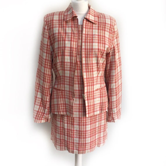 Vintage Dress, Vintage Two Piece, Plaid Dress, Vin