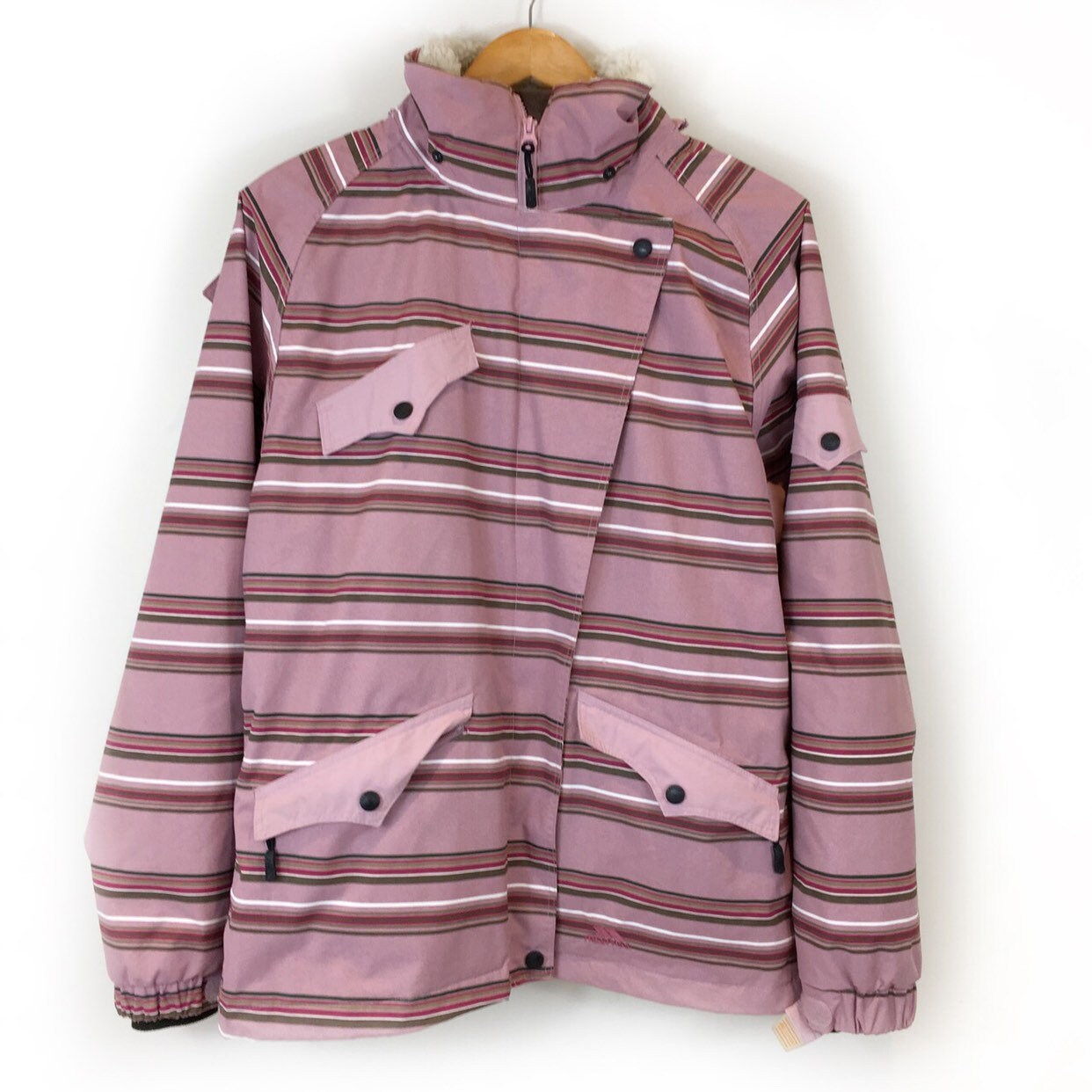 Image of Trespass Jacket, Retro Sherpa Boho Striped Outdoors Winter Coat, Coat