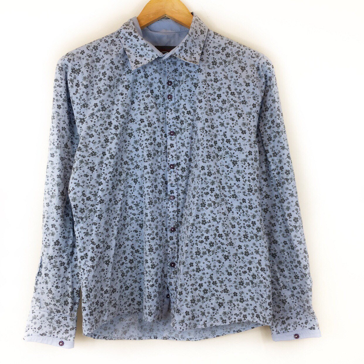 Image of Floral Shirt, Mens Retro Summer Abstract Occasion Formal Shirt