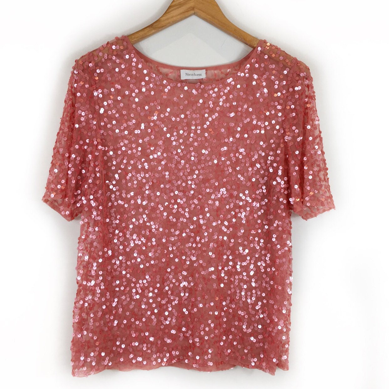 Image of Boho Top, Vintage Retro Mesh S Party Hippie Summer Festival Sequin Festive Top