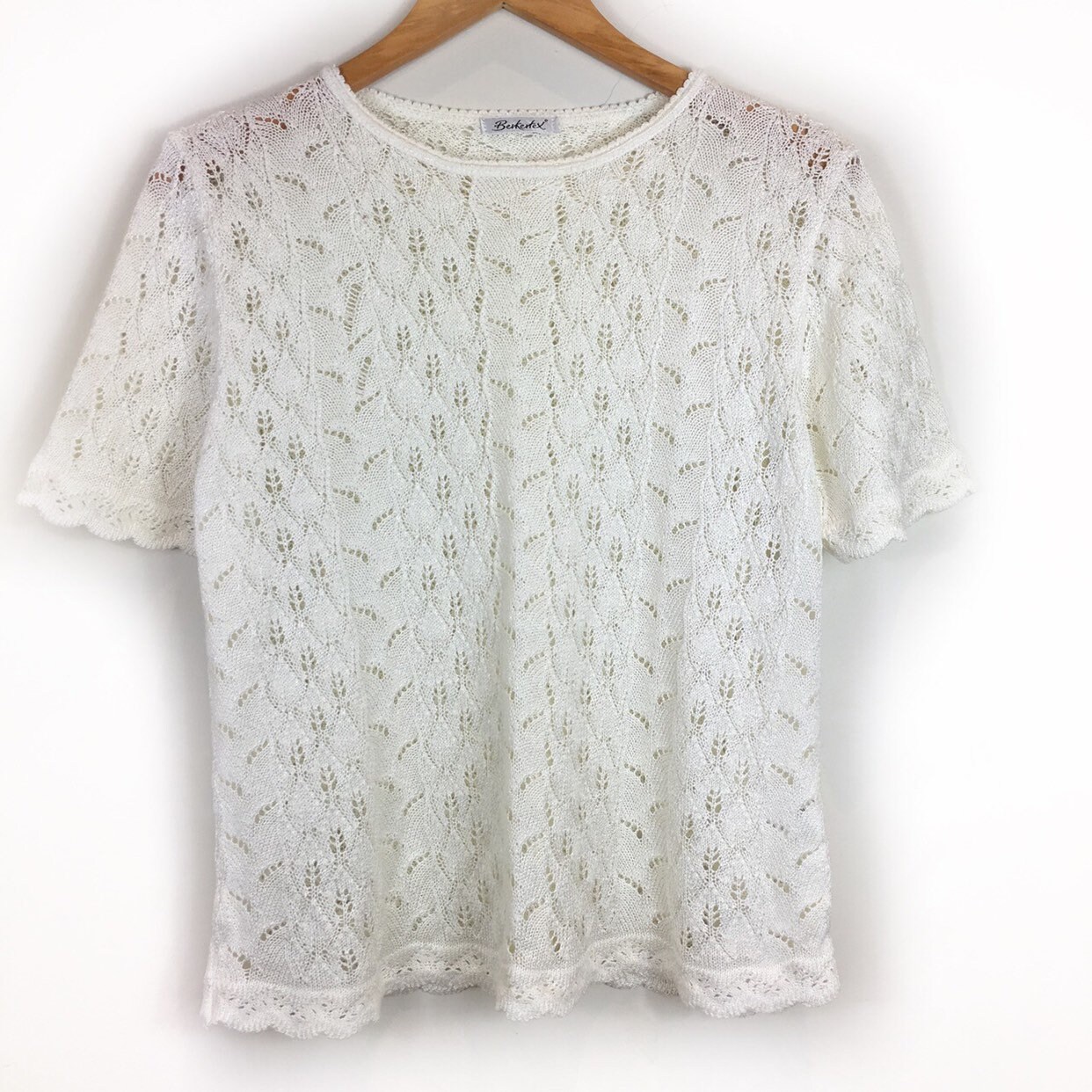 Image of Vintage Top, Boho Knitted S Winter Crochet Retro Hippie Jumper Top