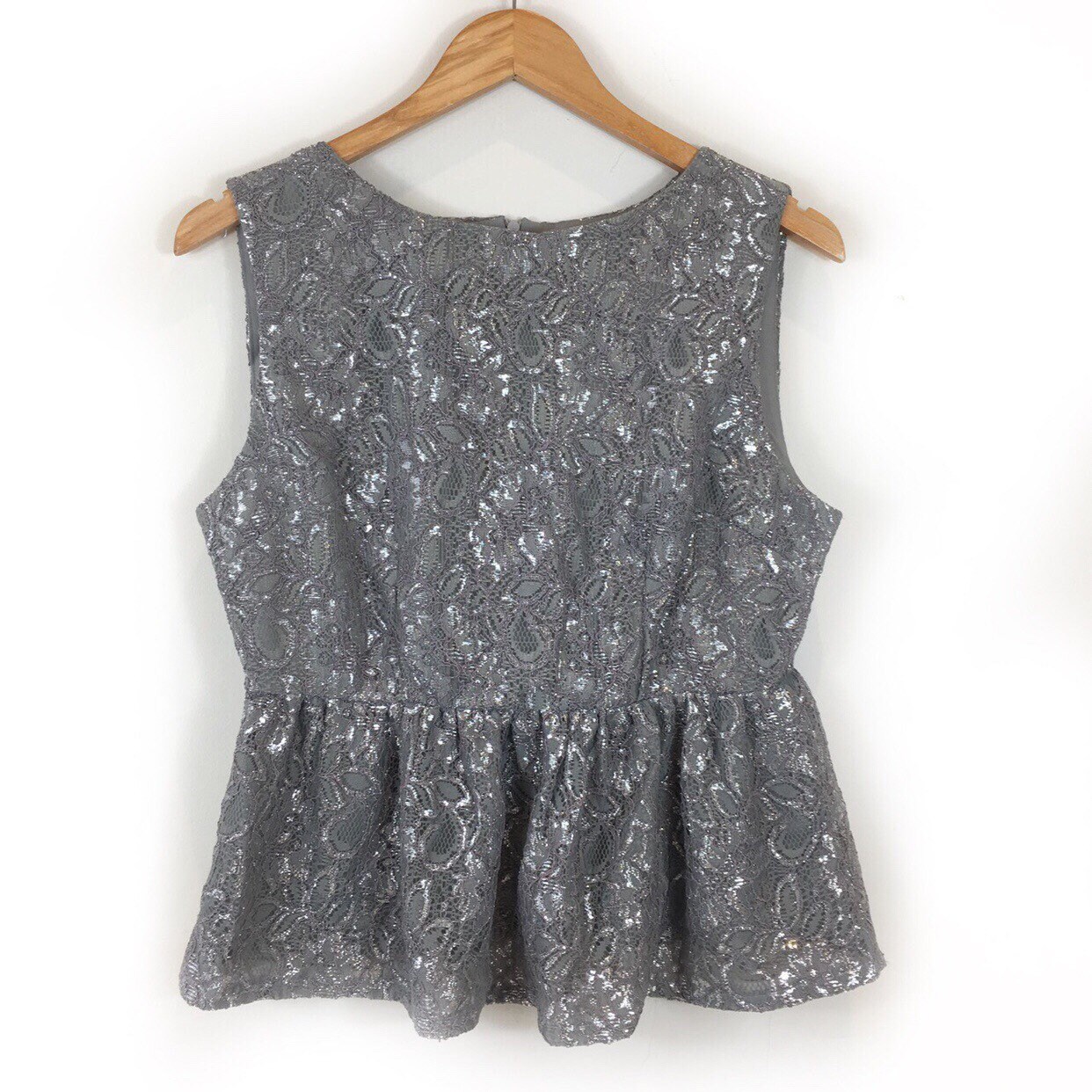 Image of Boho Top, Lace Floral Retro Party Peplum Style Sparkly Hippie Evening Festive Top