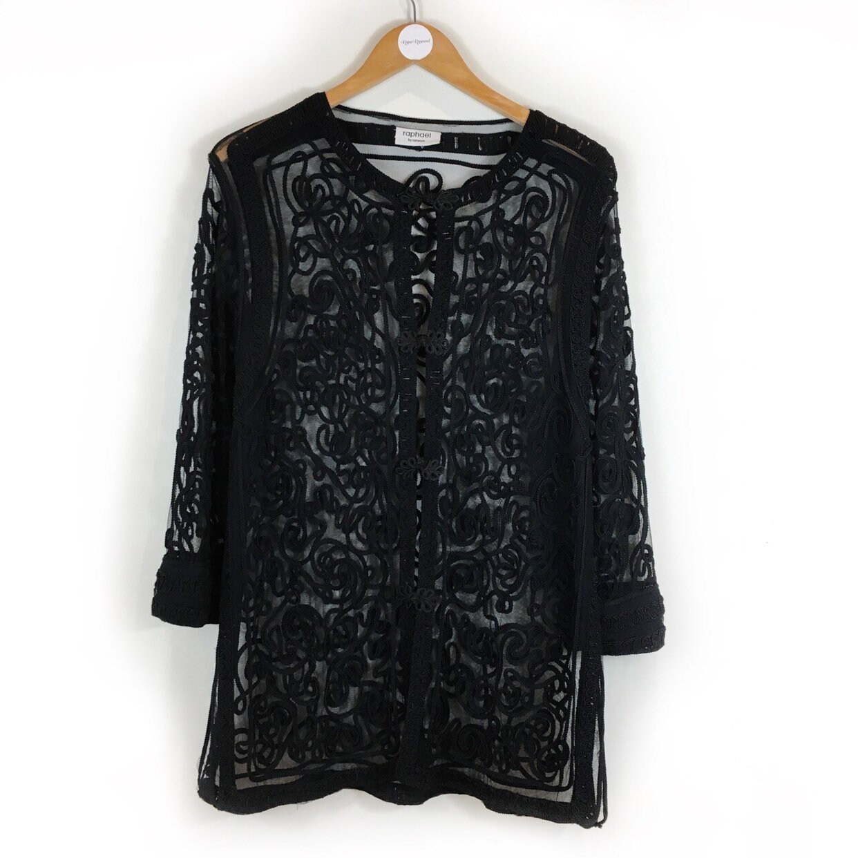 Image of Boho Jacket, Vintage Mesh S Embroidered Retro Kimono Style Evening Jacket