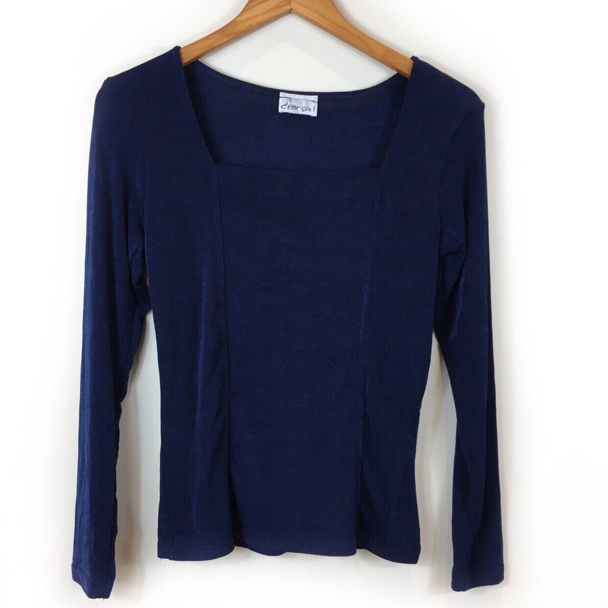 Image of Vintage Top, Retro Chic S Evening Boho Milkmaid Square Neckline Slinky Party Top