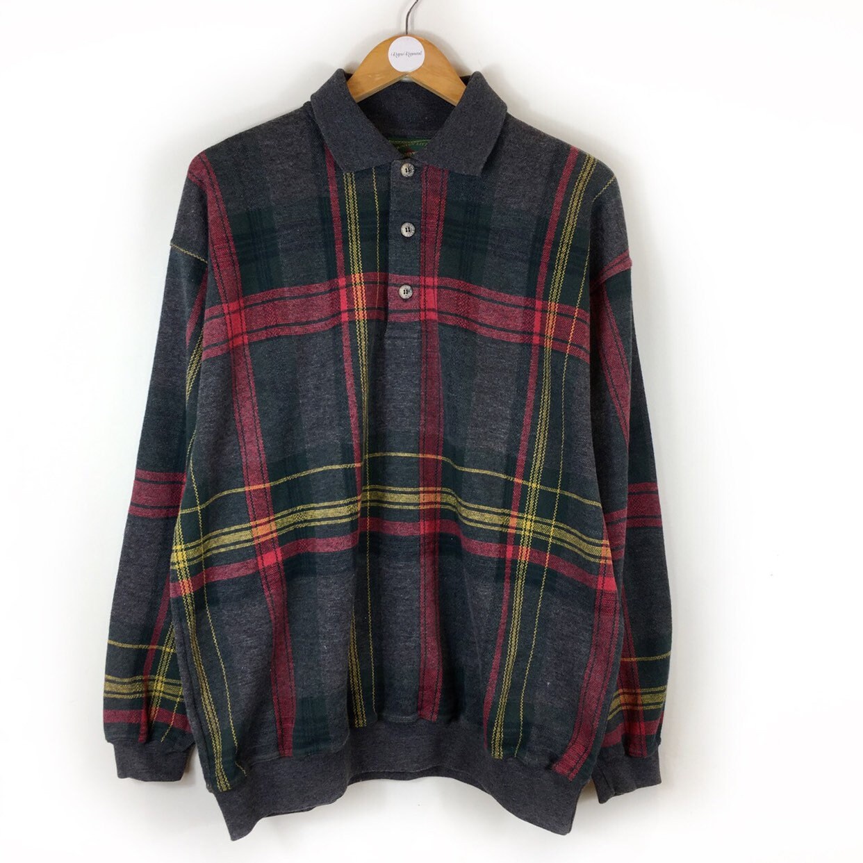 Image of Vintage Sweatshirt, Tartan 90S Men’S Plaid Retro Jumper, Jumper