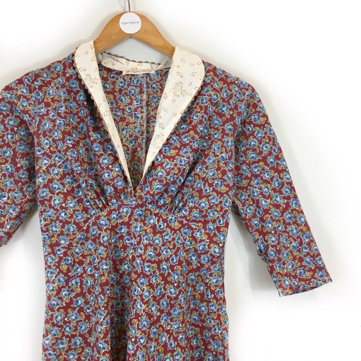 Image of Floral Dress, Boho Retro Vintage Hippie S Style Cottage Core Prairie Summer Dress