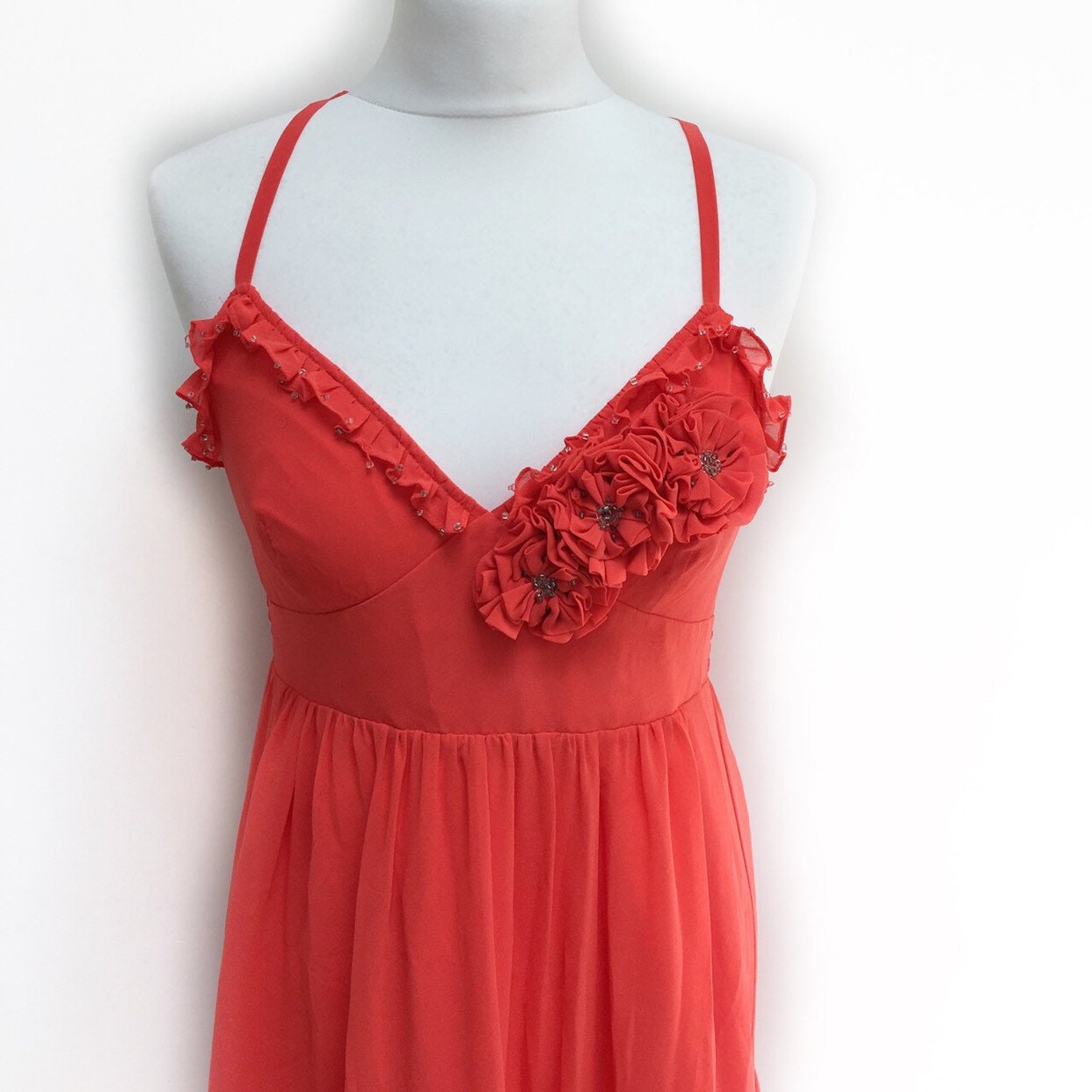 Image of Boho Dress, Floral Retro Hippie Mini Ruffle Summer Occasion Party Dress